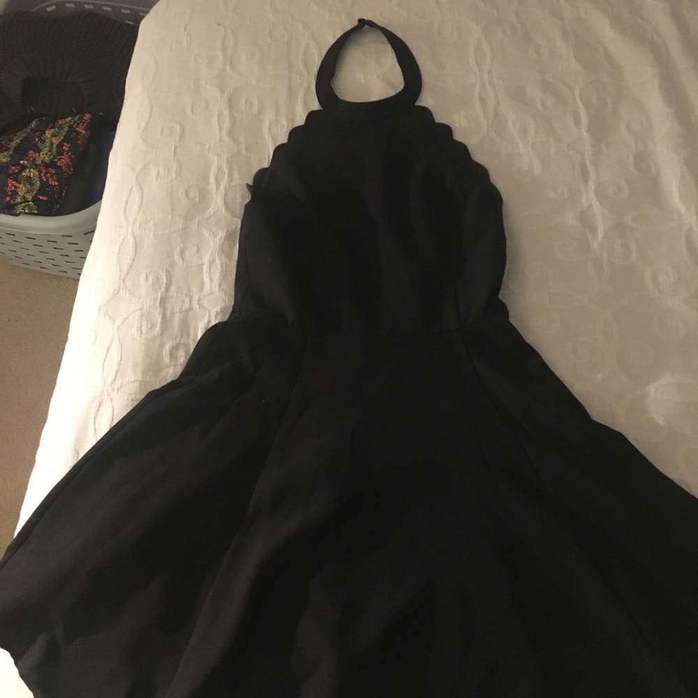 Open Back Black Dress